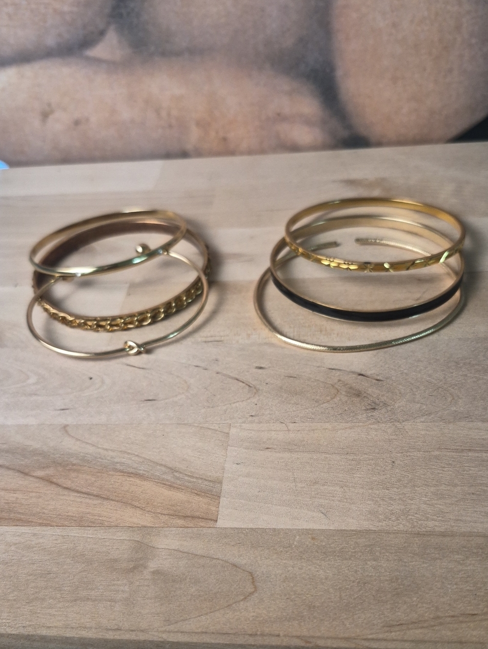 Gold Tone Women’s Bangle Bracelet Set - Classic Stackable Style